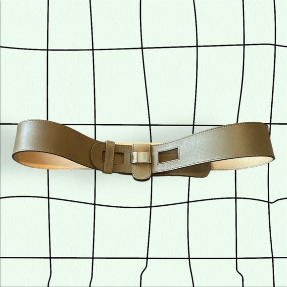 Furla Khaki Leather Waist Belt